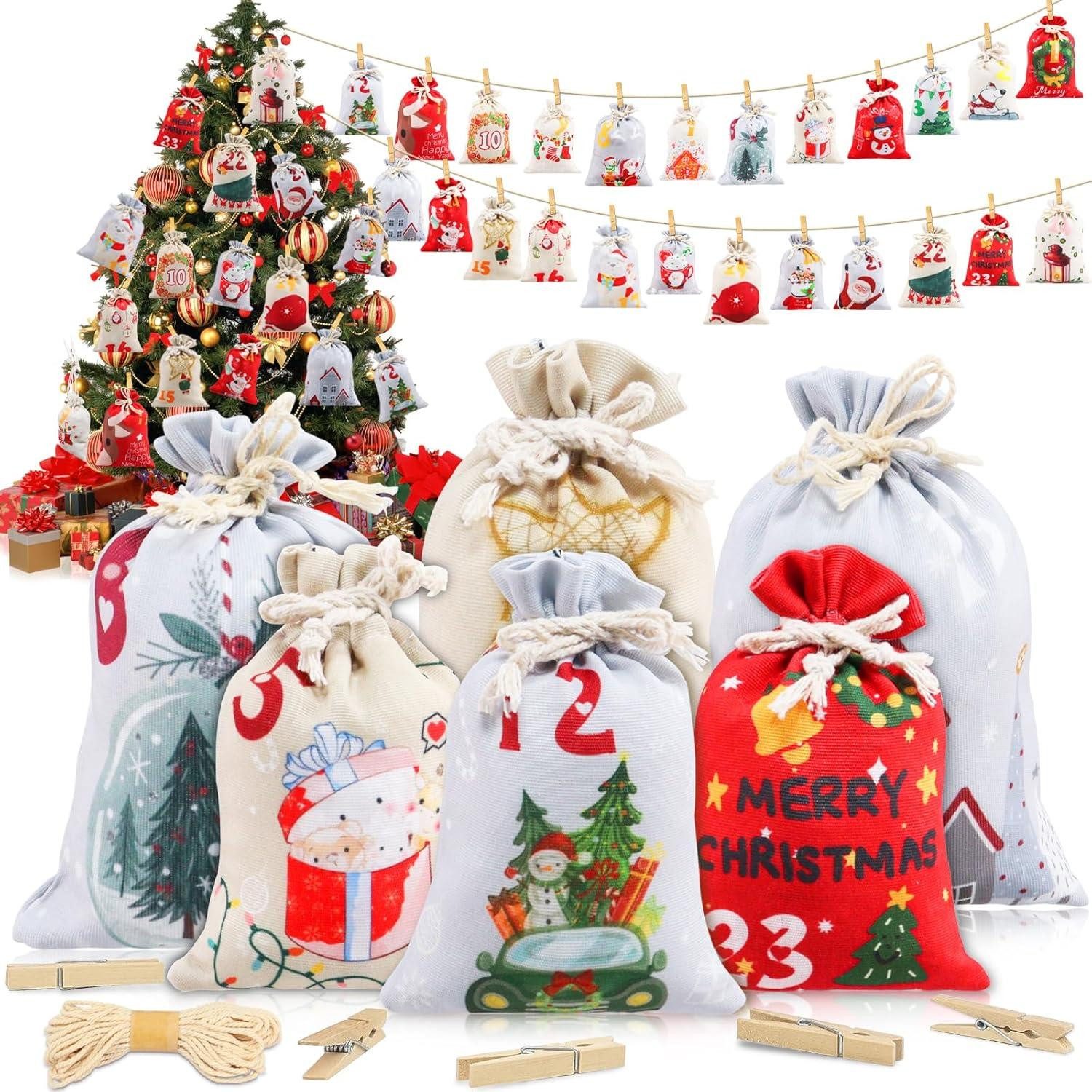 befüllbarer Adventskalender Adventskalender Stoff 24 DIY Säckchen Kinder Groß Wiederverwendbar