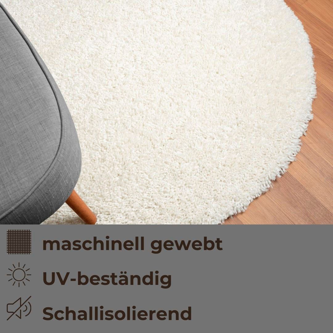 OTTO home Hochflor-Teppich Banji, rund, Höhe: 37 mm, Uni Farben, weich und flauschig, auch als rechteckig erhältlich – Bild 5 von 5