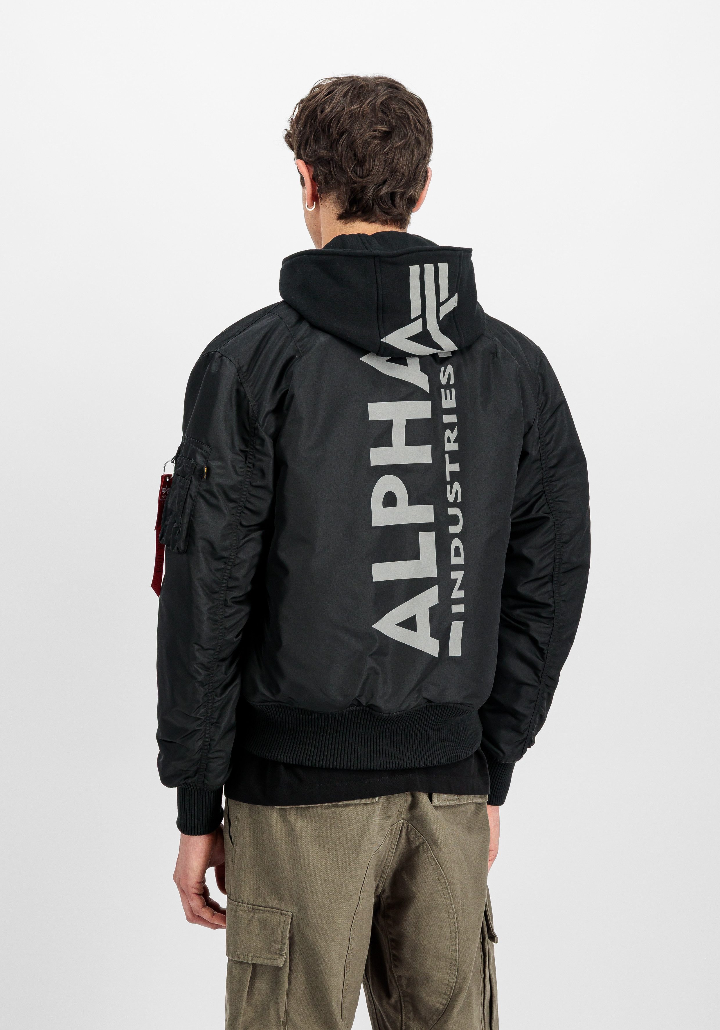 Alpha Industries Bomberjacke MA-1 ZH Back Print Kunstfaser, slim fit
