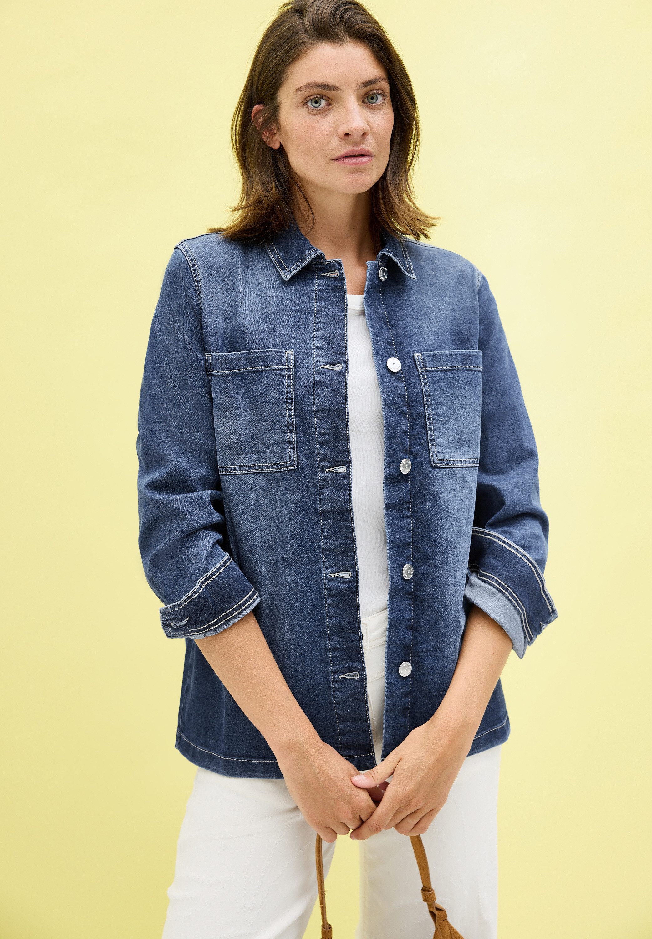 CECIL Jeansjacke Denim-Overshirt mit Knopfleiste und günstig online kaufen