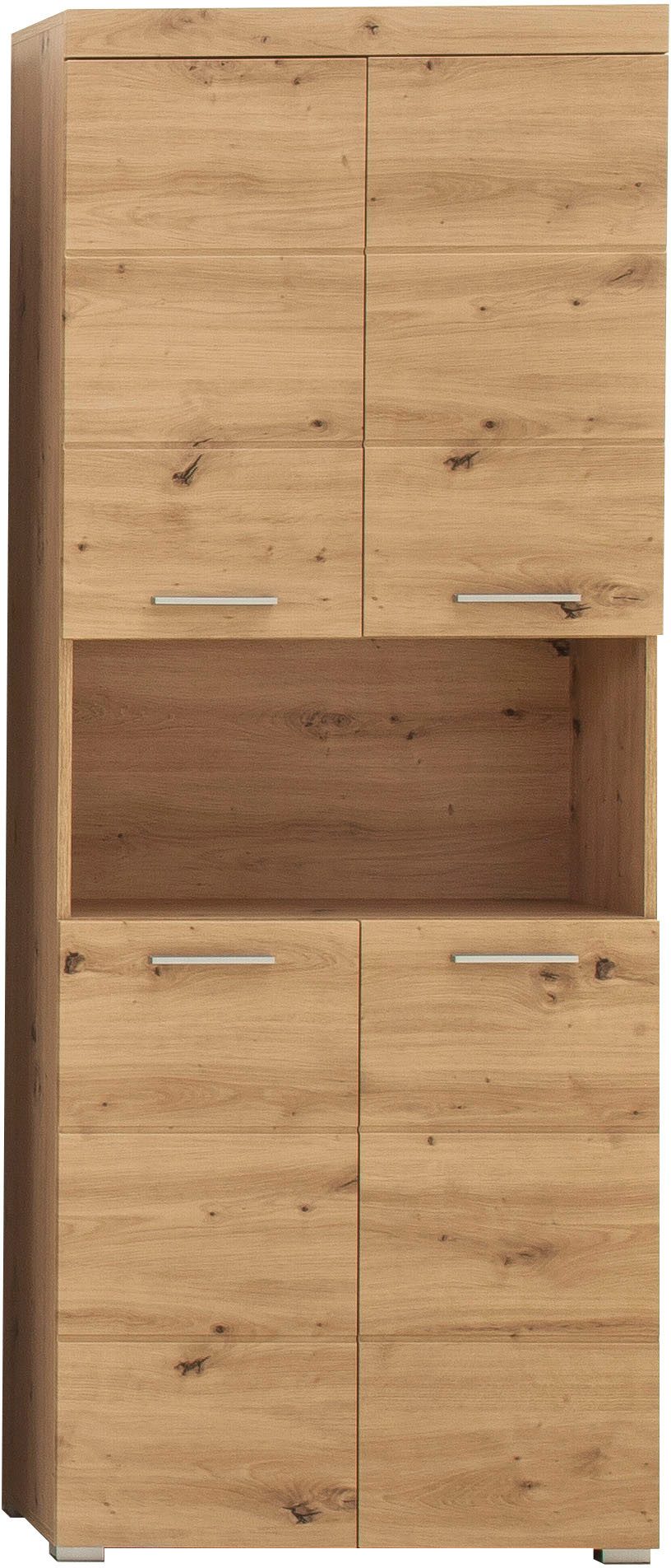 welltime Hochschrank Avena Badschrank 4-türig mit o. Fach und 4 Einlegeböden - B/T/H 73/31/190 cm