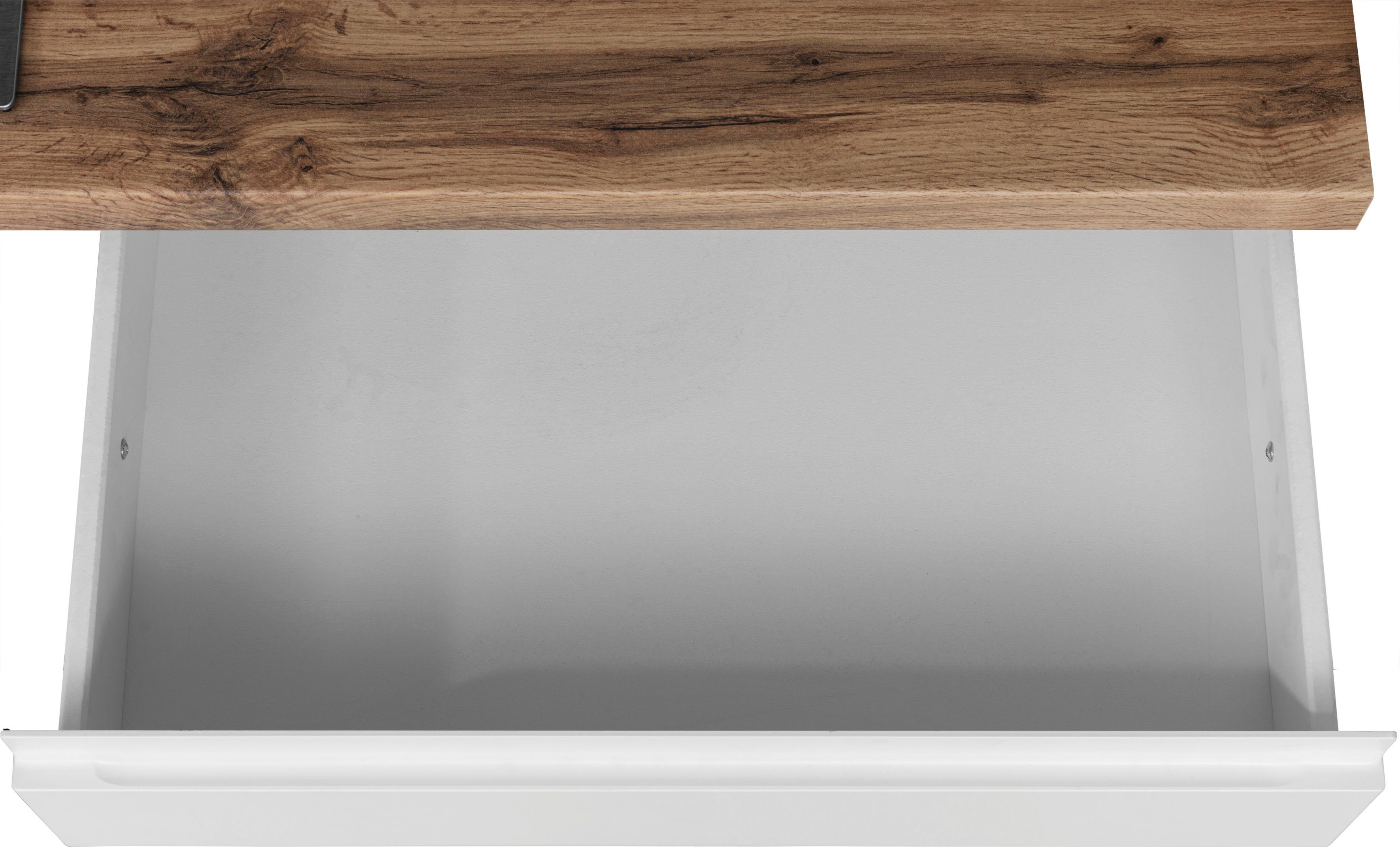 HELD MÖBEL Küche mit Matt wotaneiche/weiß Bruneck, E-Geräte, ohne | wotaneiche oder | hochwertige breit, MDF-Fronten 240cm Matt wahlweise wotaneiche/weiß