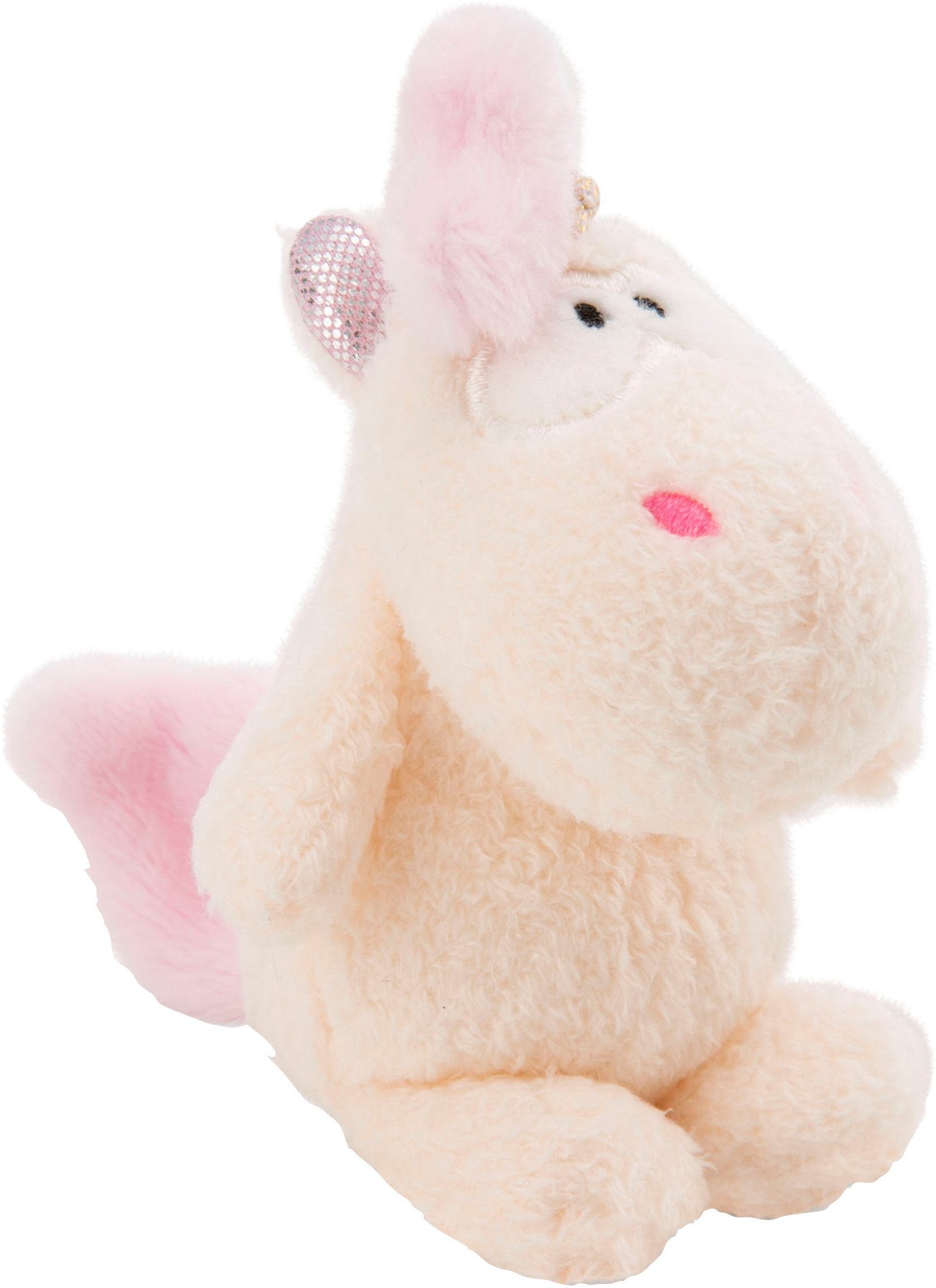 Nici Kuscheltier Theodor & Friends GREEN, Einhorn Creamy Pink 10 cm in Cupcake mit Loop