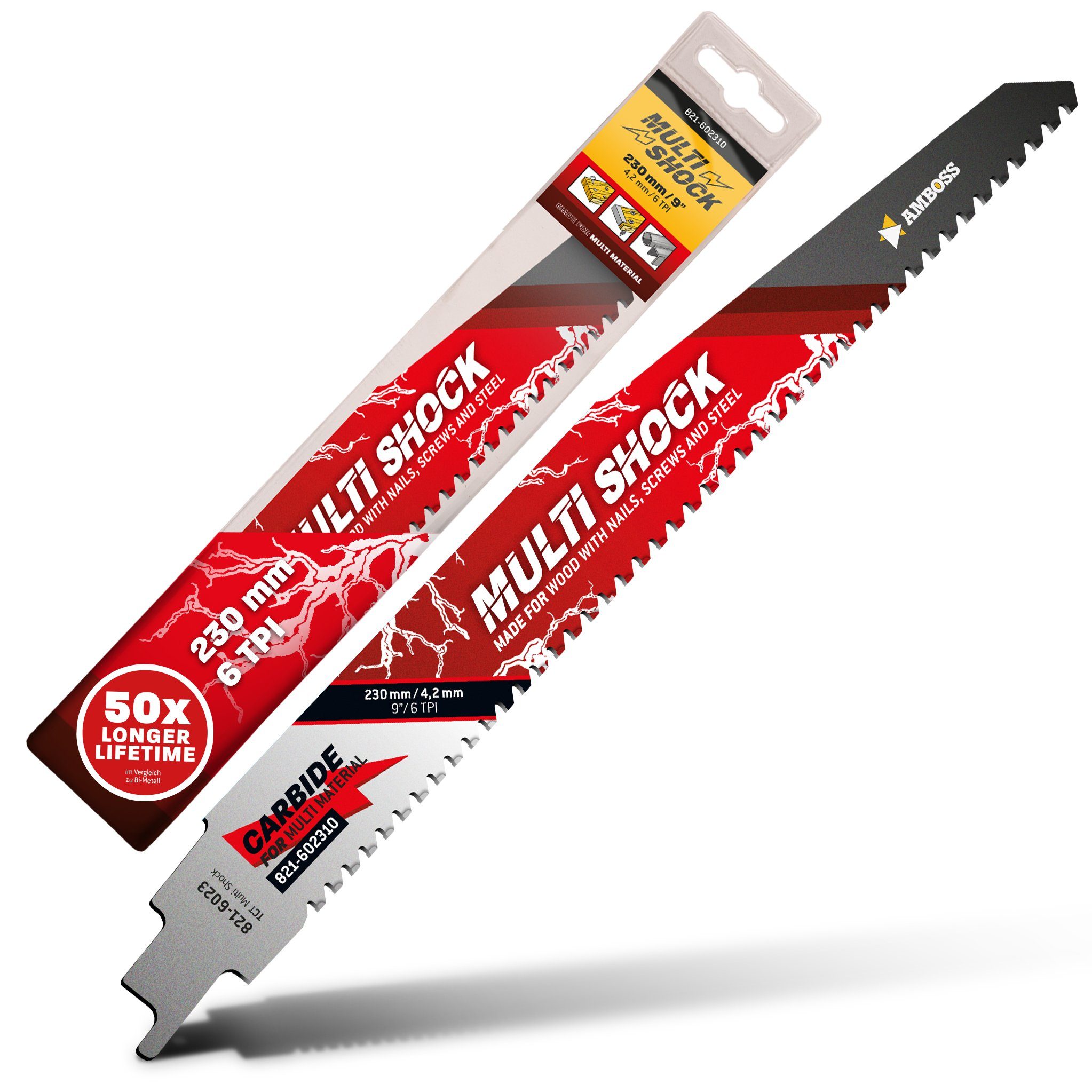 Amboss Werkzeuge Säbelsägeblatt 1x Amboss Multi Shock Säbelsägeblatt Länge 230 mm