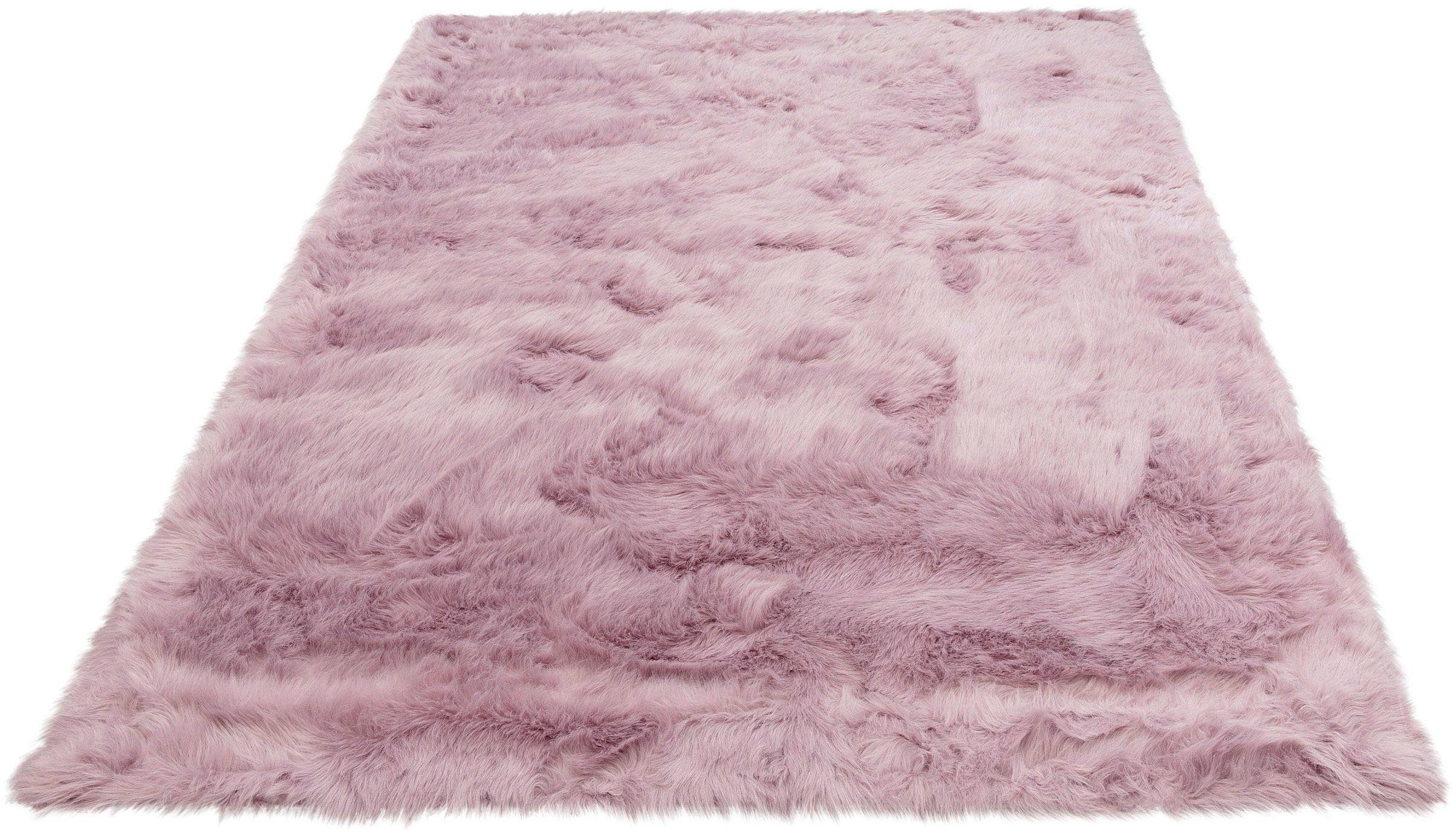 OTTO home Hochflor-Teppich Valeria, Fellteppich, kuschelig, flauschig, rechteckig, Höhe: 60 mm, Kunstfell, weiche Teppiche, Wohnzimmer, Schlafzimmer, Esszimmer