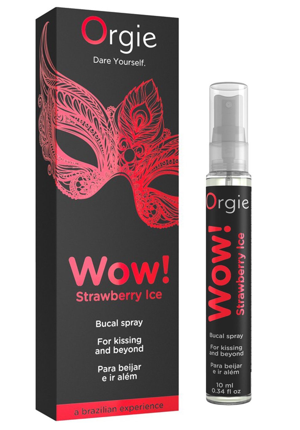 Stimulationsgel Wow! Strawberry Ice Oral Spray für Oralverkehr - Erdbeer