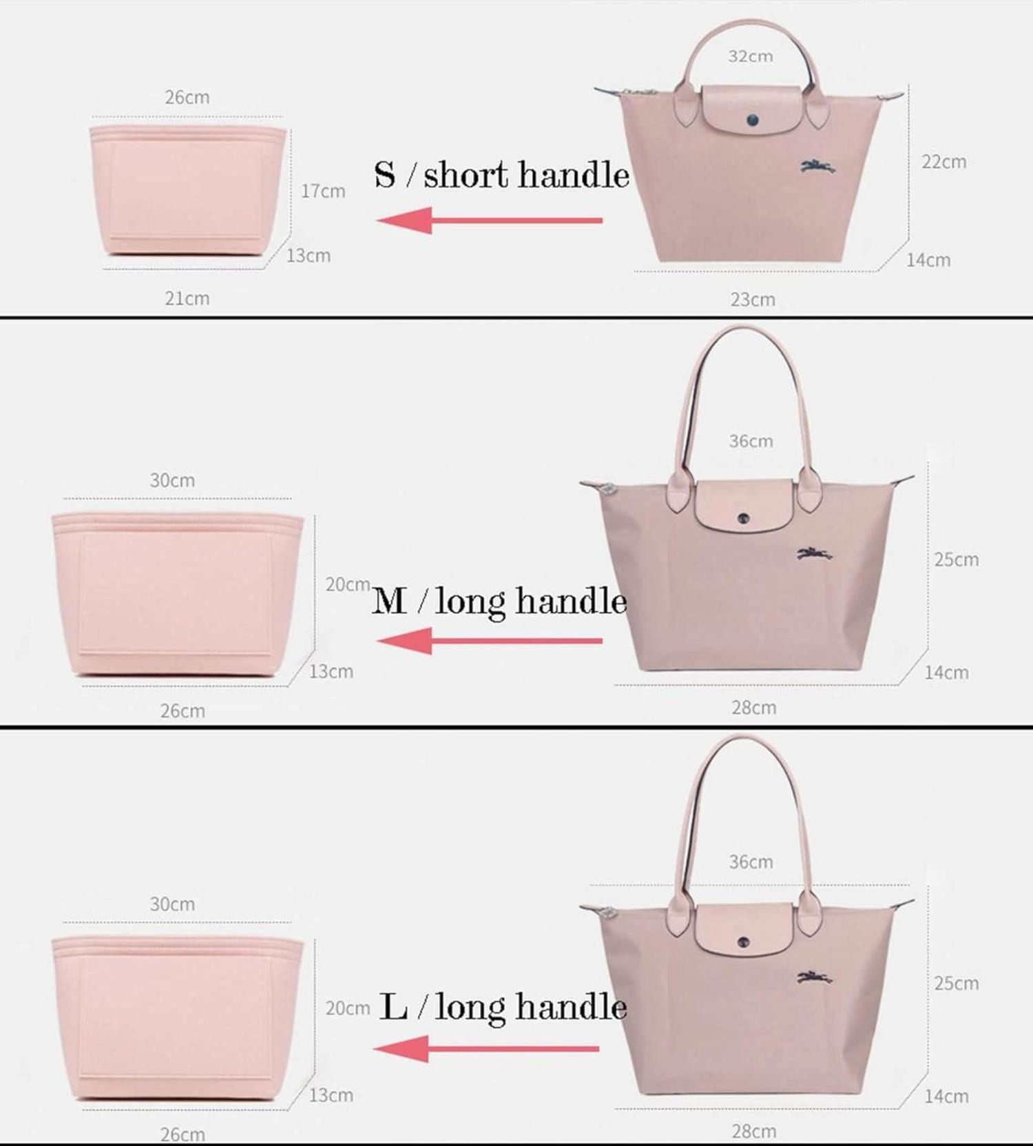 LuxusKollektion Taschenorganizer Filz-Organizer für Handtaschen groß günstig online kaufen