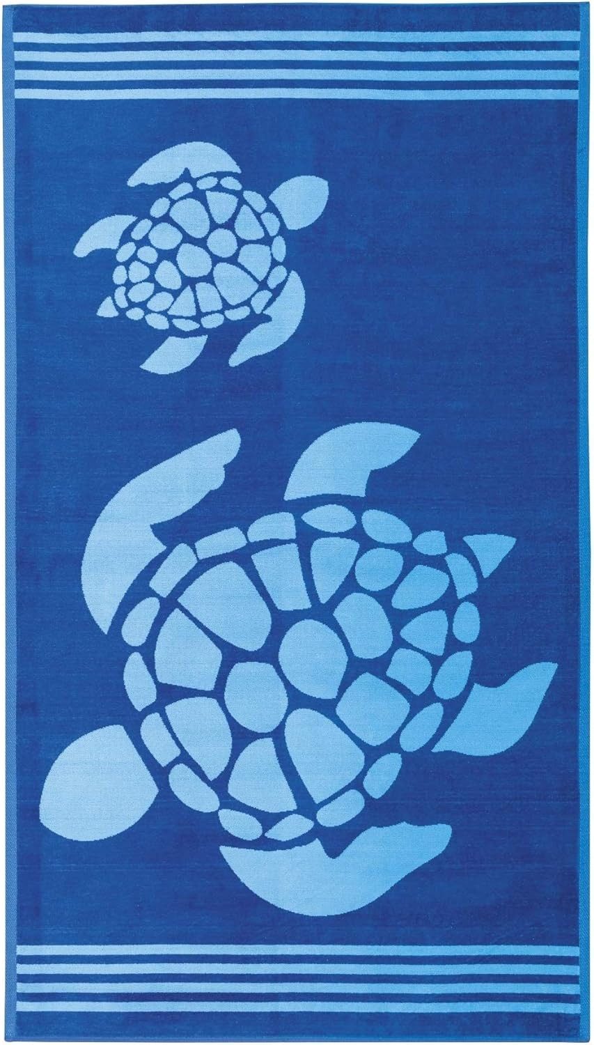 Delindo Lifestyle Strandtuch Tropical TURTLE, XXL Strandlaken aus 100% ägyp günstig online kaufen