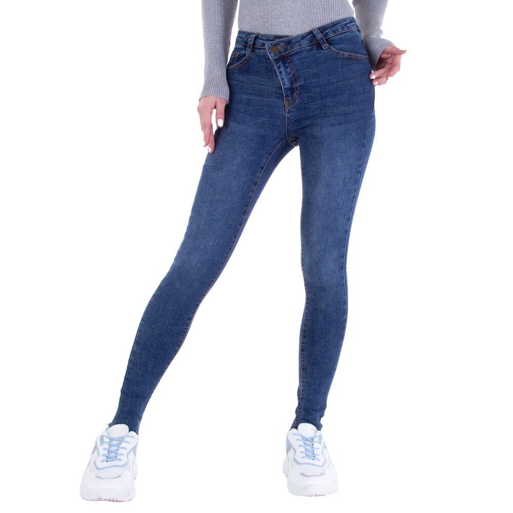 Ital-Design Jeans Skinny Skinny-fit-Jeans Freizeit in Stretch Blau Damen