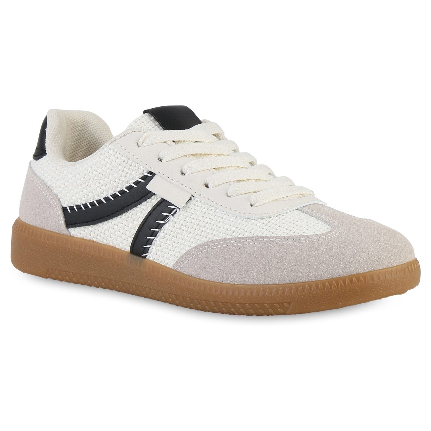 VAN HILL 841527 Sneaker Damen Sneaker Low Schnürer Bequeme Strick Freizeit günstig online kaufen