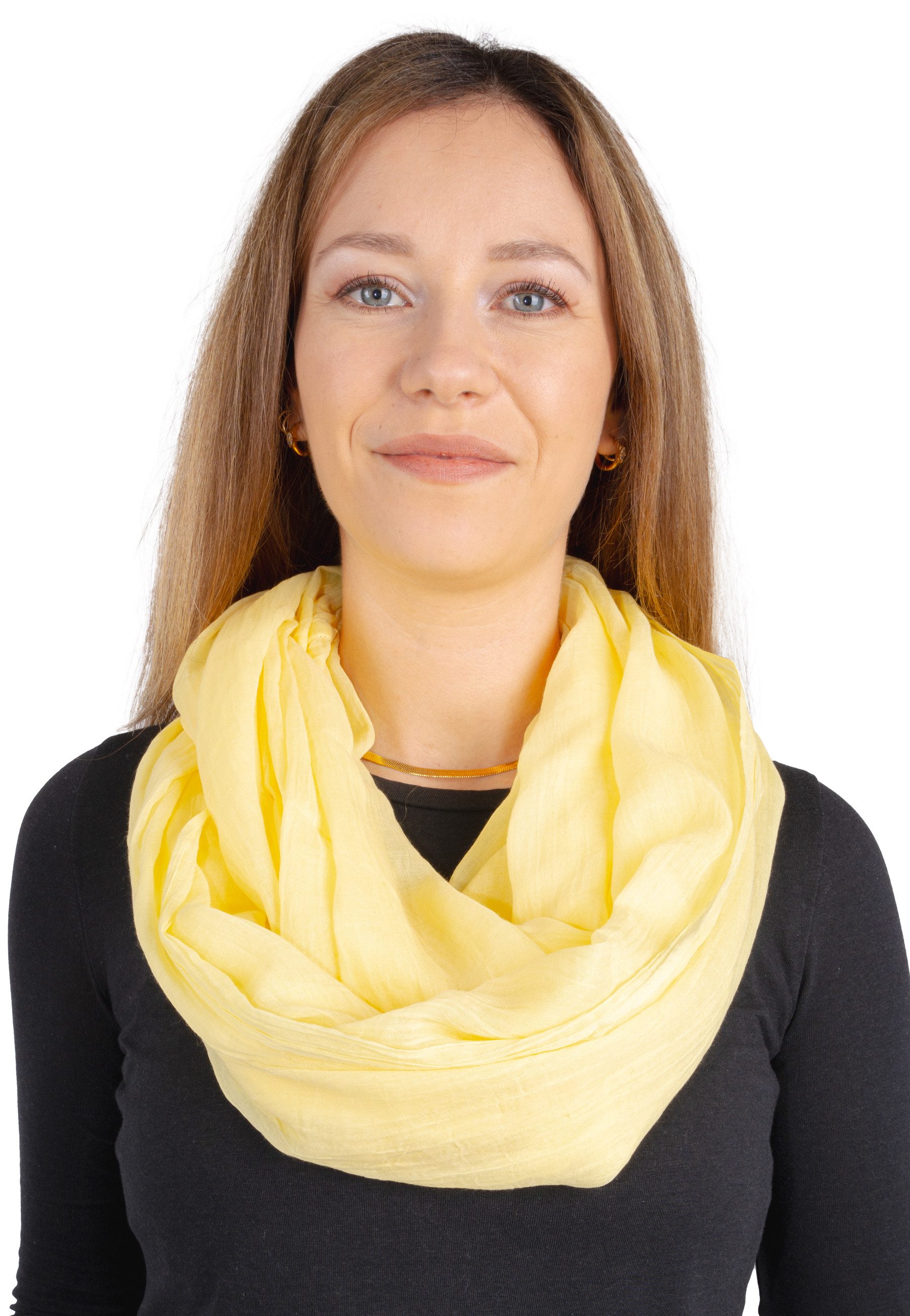 Seasons of April Loop Loop Carina Uni, Leichter & weicher Damen Loop Schal Schlauchschal in uni Farben