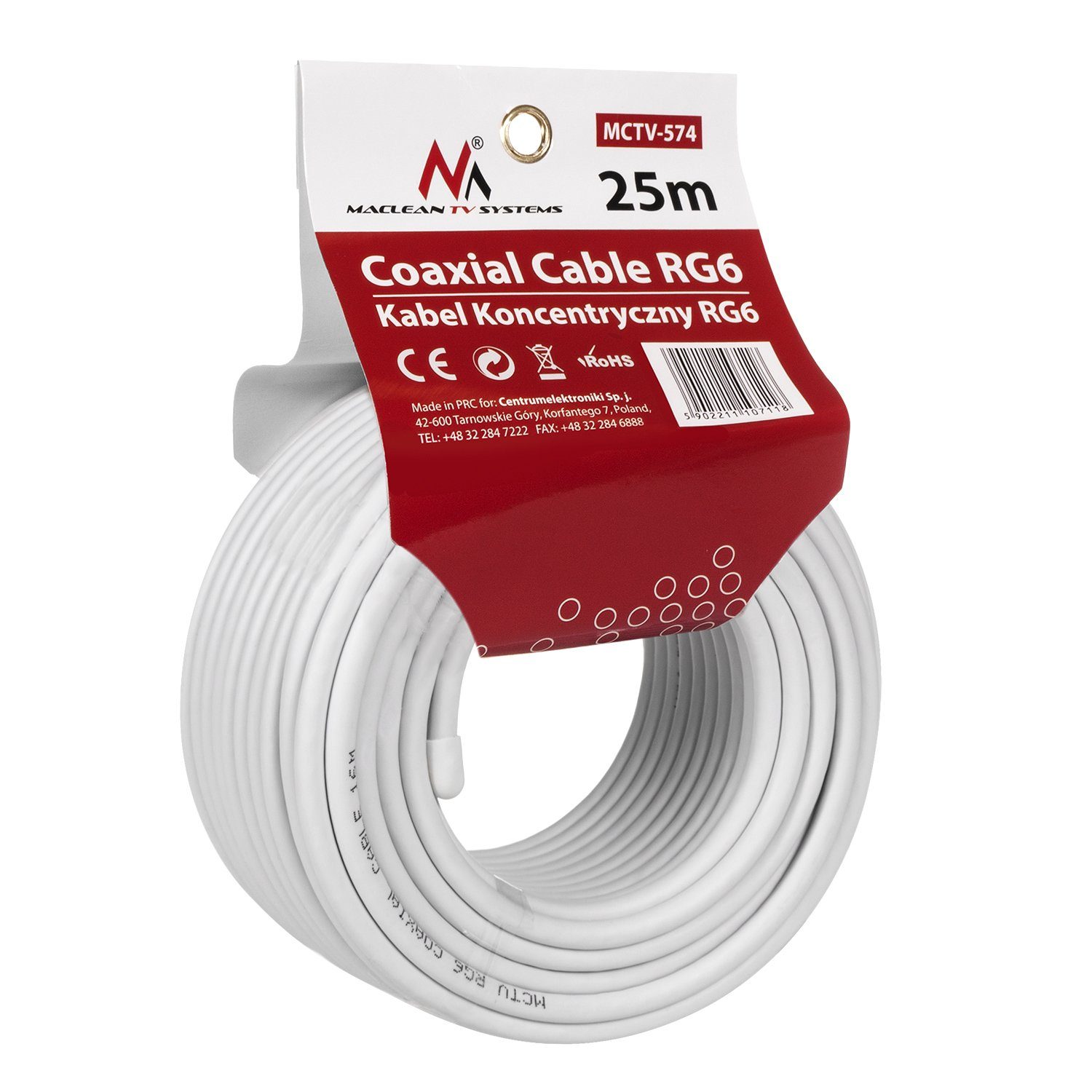 Maclean MCTV-574 SAT-Kabel, (2500 cm), Konzentrisches Sateliten Kabel