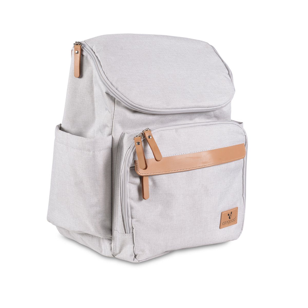 Cangaroo Wickeltasche Henkel beige Reißverschluss Rucksack Megan (1-tlg), Kinderwagentasche Wickelunterlage