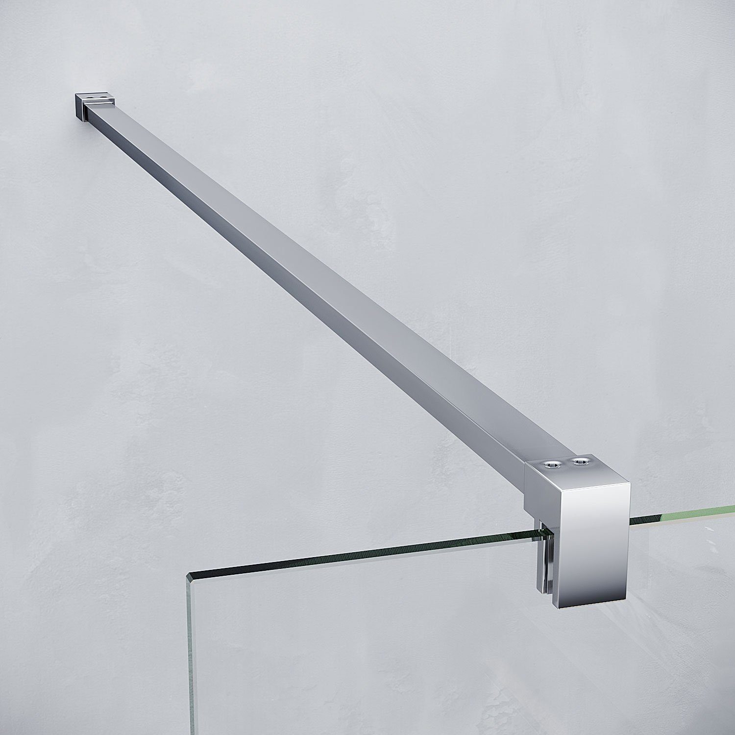 SONNI Walk-in-Dusche Duschkabine Duschabtrennung Duschwand mit Haltestange 70-120 x 200cm, 8mm Einscheibensicherheitsglas mit Nano Beschichtung, mit Verstellber – Bild 5 von 5