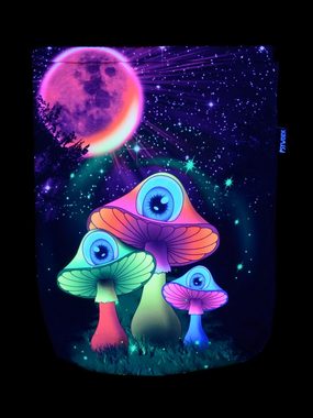 PSYWORK Turnbeutel PSYWORK Schwarzlicht Turnbeutel Rucksack Neon "Redmoon Mushroom", UV-aktiv, leuchtet unter Schwarzlicht