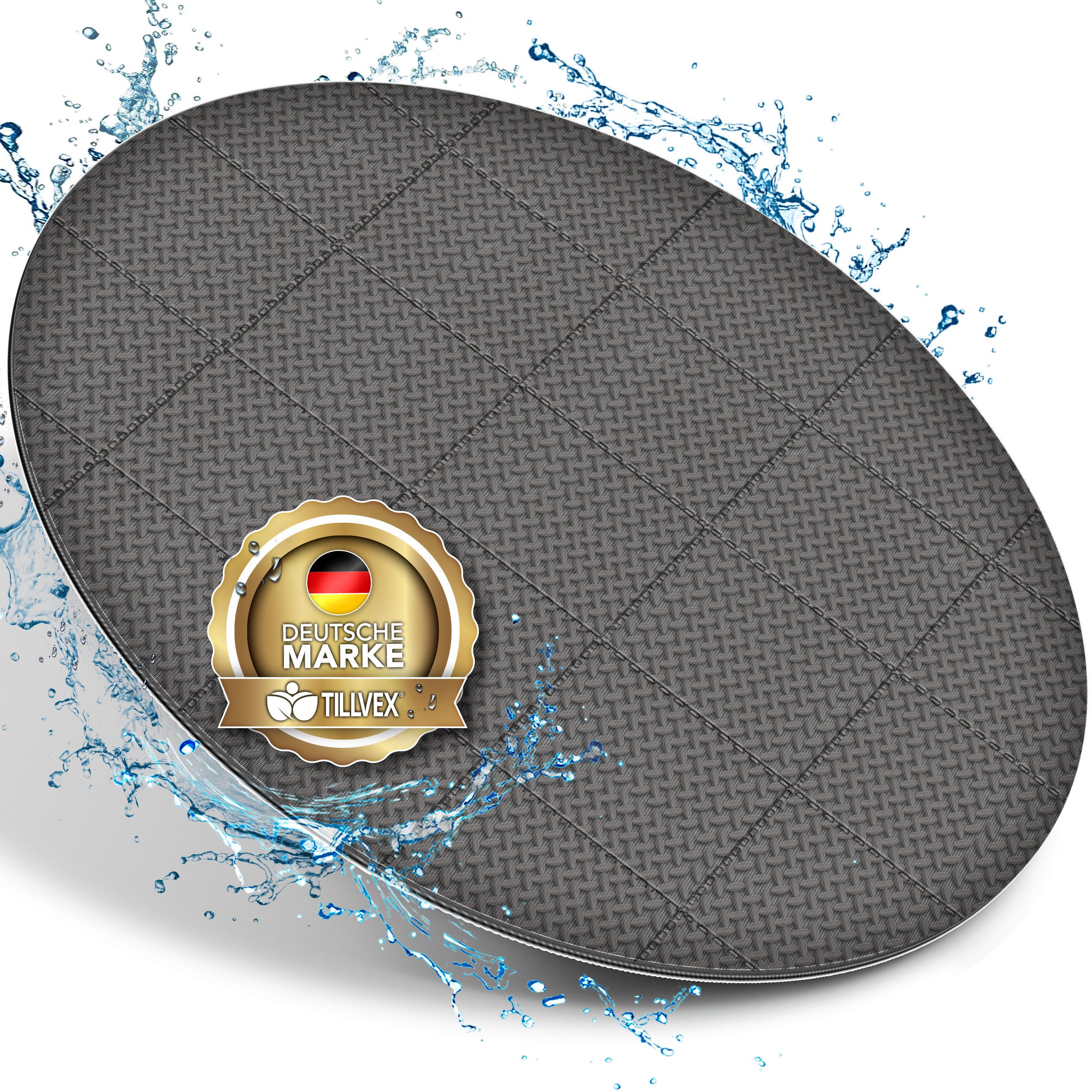 tillvex Pool-Bodenschutzfliese Whirlpool Unterlage rund 240 cm Bodenmatte Pool Unterlage, Untergrund Bodenschutz schützt & isoliert, Matte für Outdoor Thermo Bodenschutzmatte