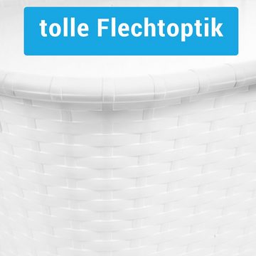 Centi Wäschekorb Wäschekorb Wäschewanne in Flechtoptik (Set, 2 St., H25 cm x L60 cm x T40 cm, 35L), mit ergonomischen Griffen
