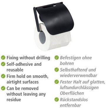 WENKO Toilettenpapierhalter Static-Loc® Plus Pavia, mit Deckel, Befestigen ohne Bohren