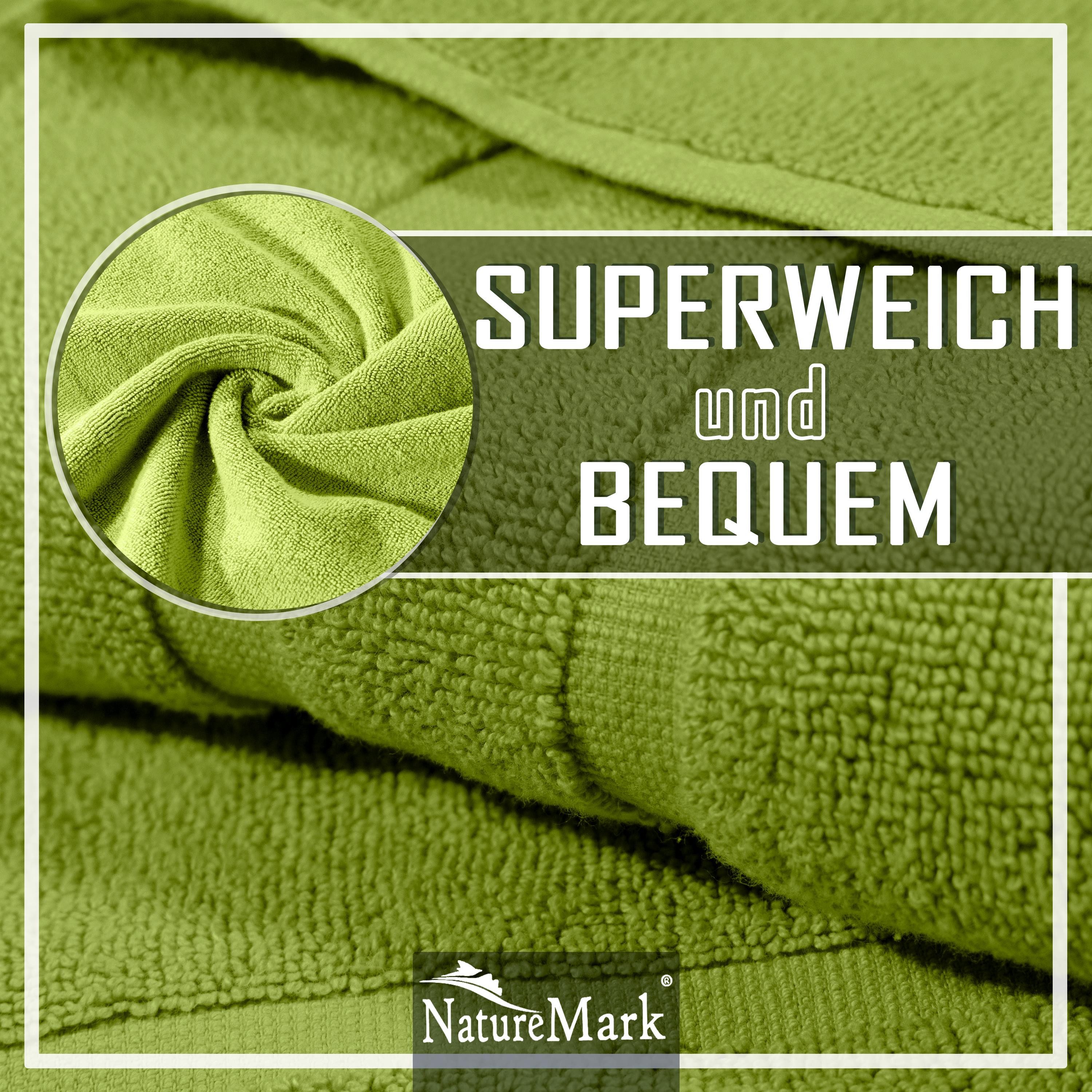 NatureMark Badematte 2er-Set Badvorleger 50x80cm, strapazierfähig, Baumwolle, rechteckig, Badematte 2-tlg., Duschmatte Duschvorleger, Premium Qualität, 50x80cm, – Bild 3 von 5