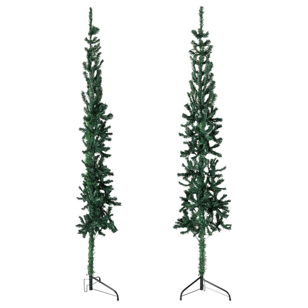 210 cm Ständer Künstlicher Schlank Künstlicher Halb-Weihnachtsbaum Weihnachtsbaum Grün furnicato mit