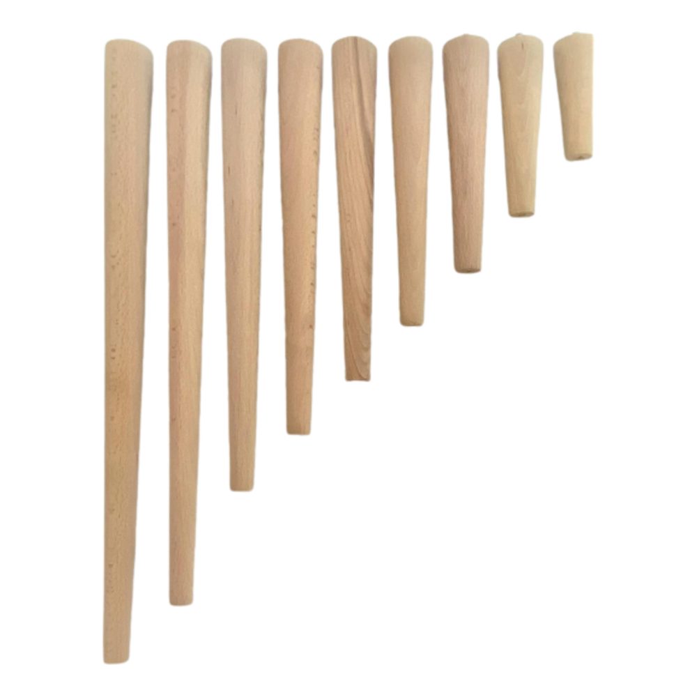 HOOZ Möbelfuß 4x Möbelfüße Holz Hell 15 cm, (4-St., 4er Set)