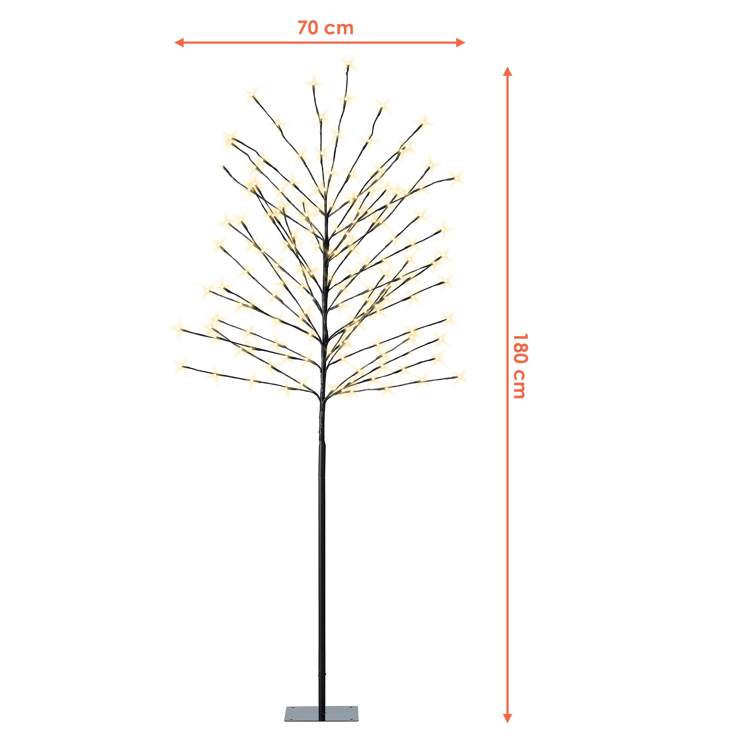 Spetebo LED Dekolicht Lichterbaum 180 cm für Außen und Innen - 160 LED, Timer, LED fest integriert, warm weiß, Strom betrieben mit Timer Funktion