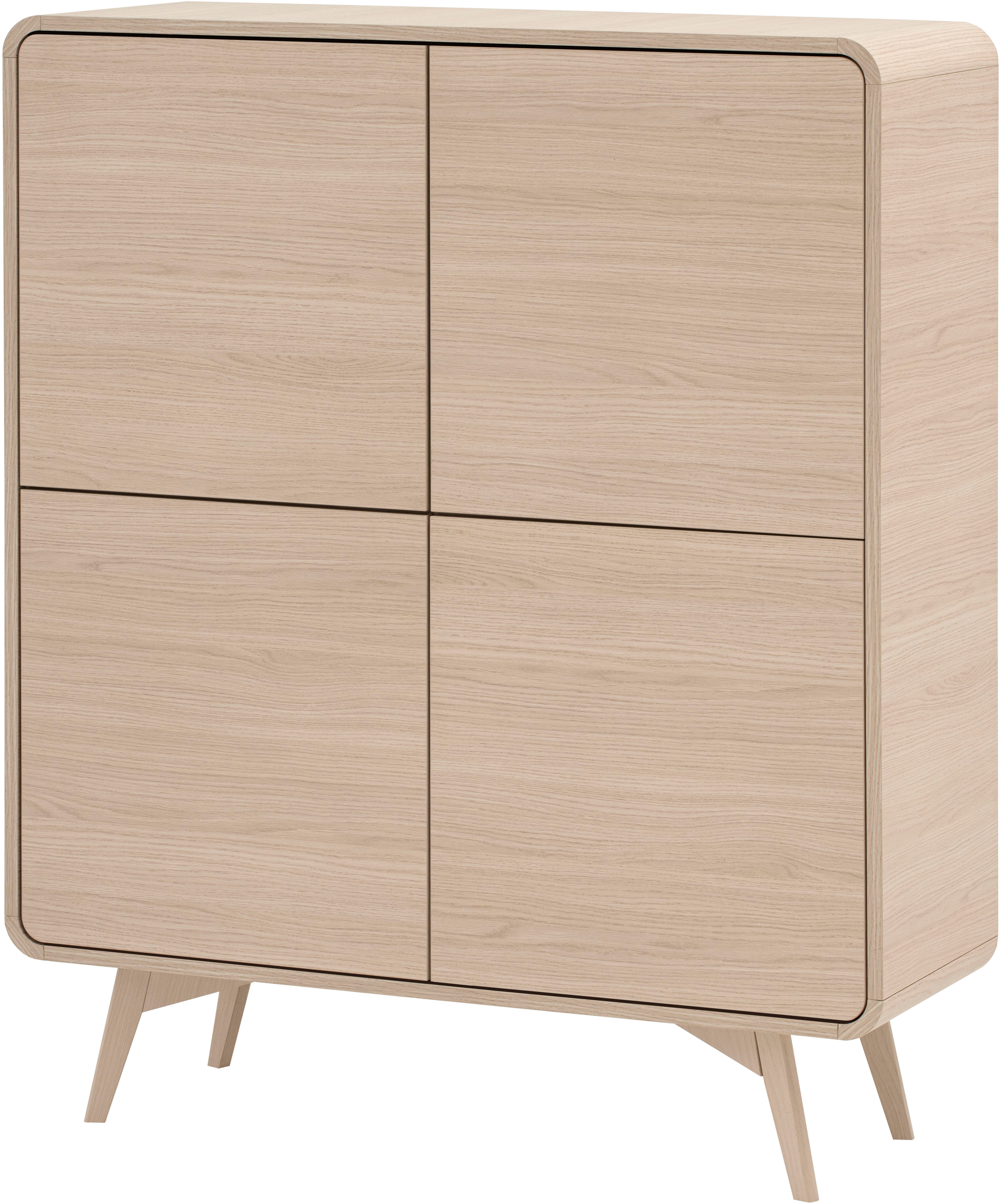 Home affaire Highboard Torsby, moderner Schrank, Stauraumelement in Eiche Natur, 108 cm breit, abgerundete Ecken, ausreichend Stauraum, vielseitig einsetzbar