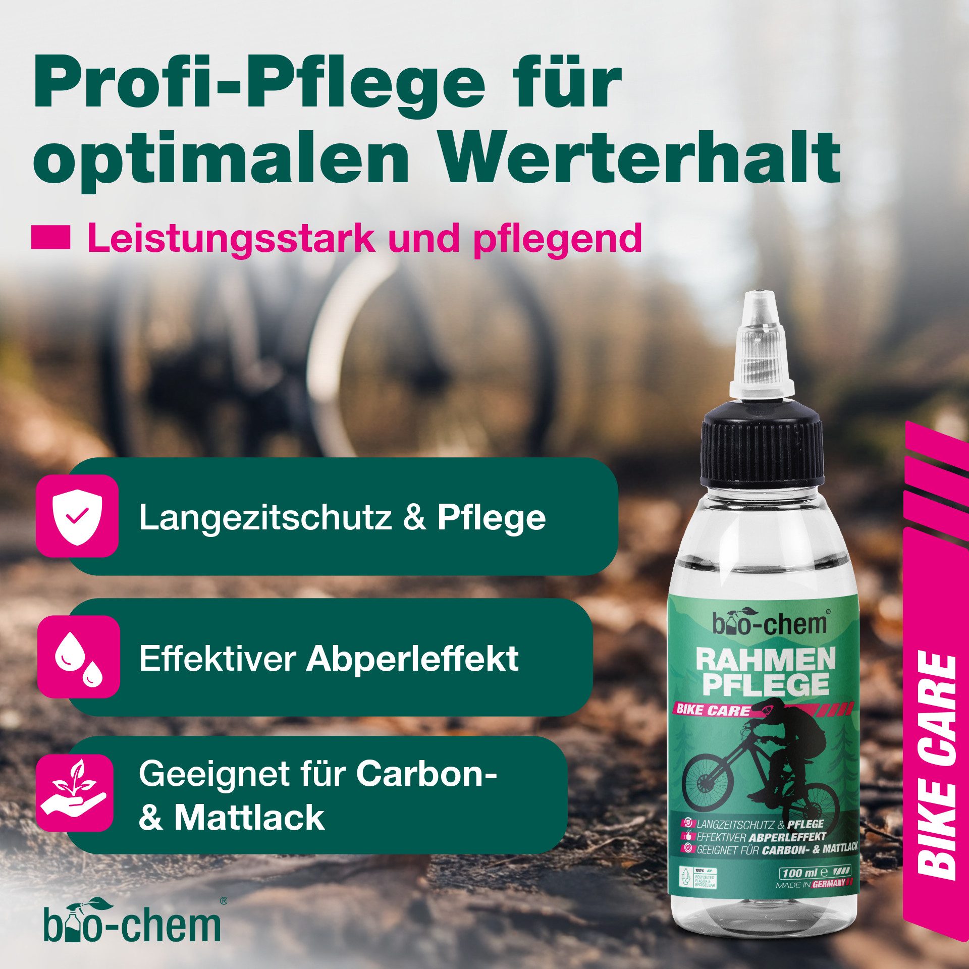 Thumbnail - bio-chem Fahrrad Rahmenpflege Imprägnierspray mit Abperleffekt 100 ML Zweiradreiniger (Einzelprodukt, [- Rahmenpflege 10...