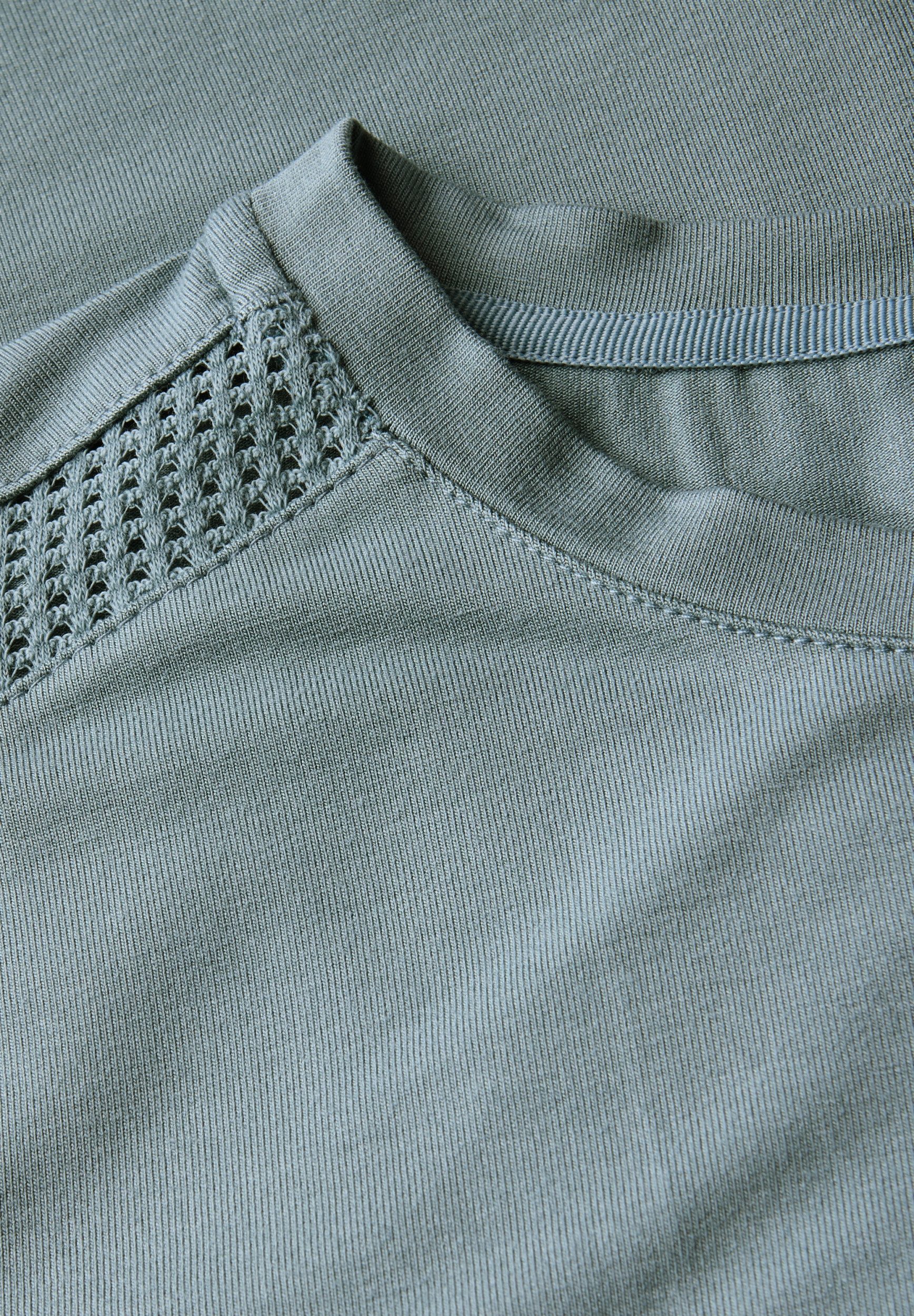 STREET ONE T-Shirt - Jersey-Shirt Damen – Mesh-Details Schulter – U-Boot-Au günstig online kaufen