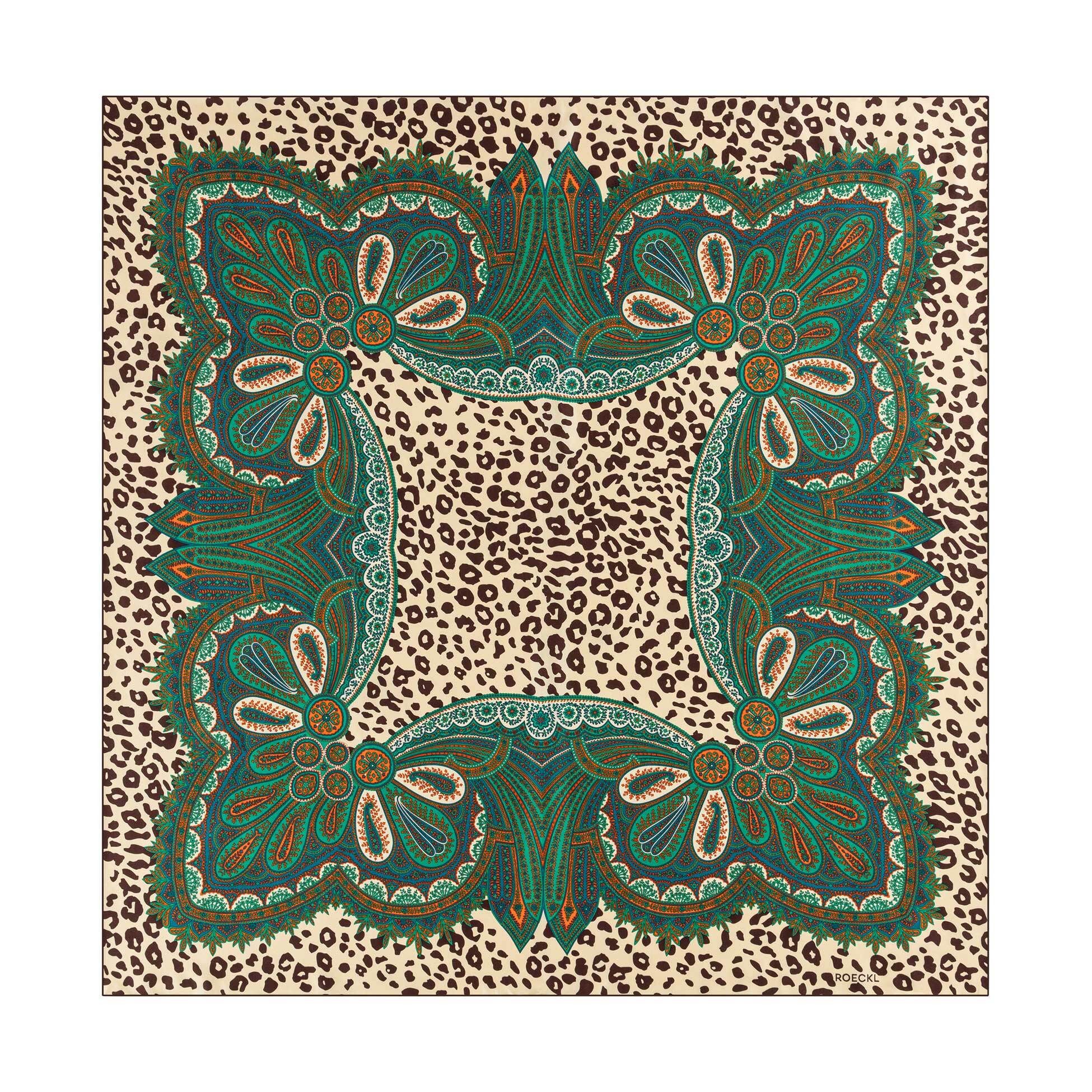 Roeckl Halstuch Wild Frame, Seidentuch mit Leoprint