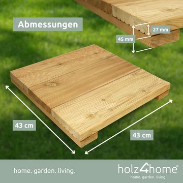 holz4home Holzfliesen Terrassendielen aus Lärche I 43 x 43 cm I Rutschfest schnell trocknend