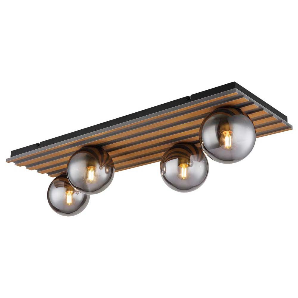 GLOBO LIGHTING Deckenspot, Leuchtmittel nicht inklusive, Deckenleuchte Deckenlampe Wohnzimmerlampe Metall Rauchglas L 90 cm