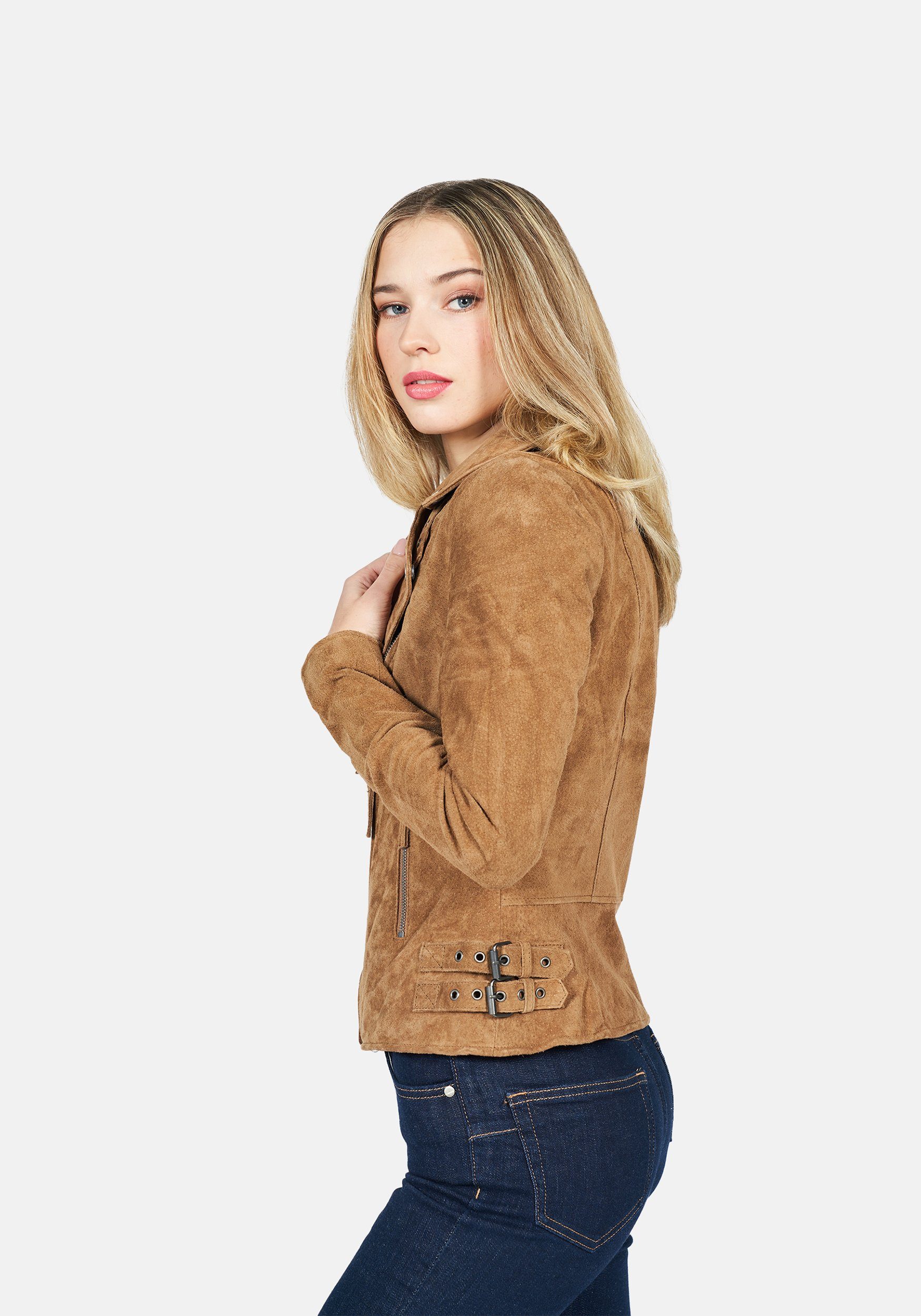 Nation Freaky Lederjacke Driver-FN Taxi cognac