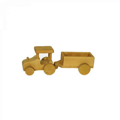 mitienda Kinderfahrzeug-Holzgreifer Traktor mit Anhänger aus Holz 33cm