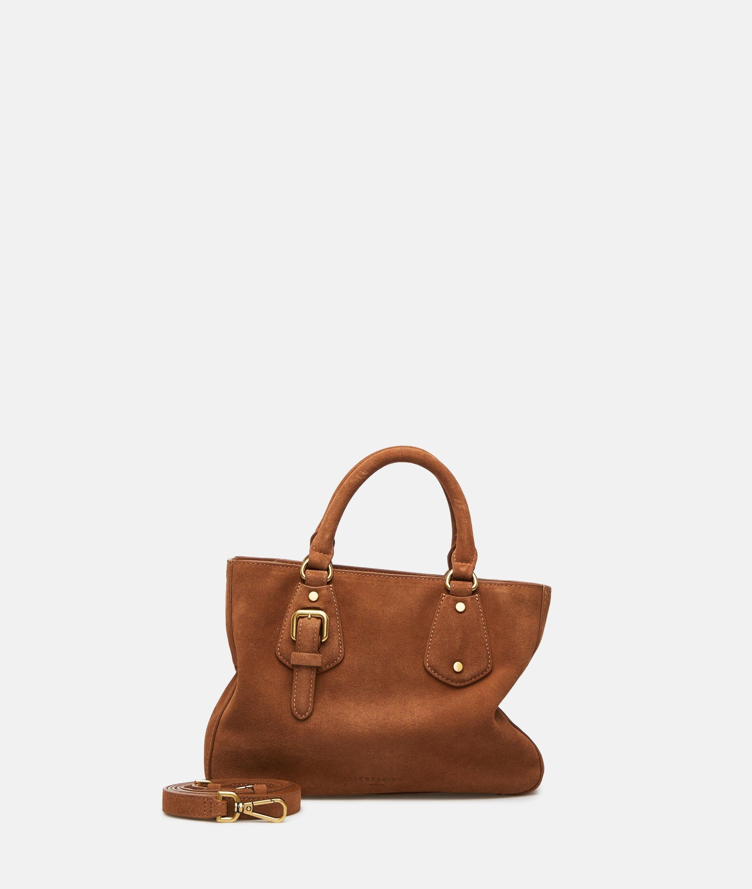 Liebeskind Berlin Schultertasche Cora Satchel S, Handliche Tasche aus weichem Veloursleder