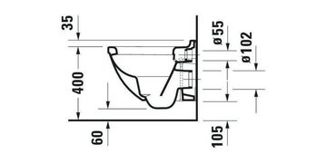 Duravit Bidet Wand-WC STARCK 3 COMPACT tief, 360x485mm HygieneGlaze weiß