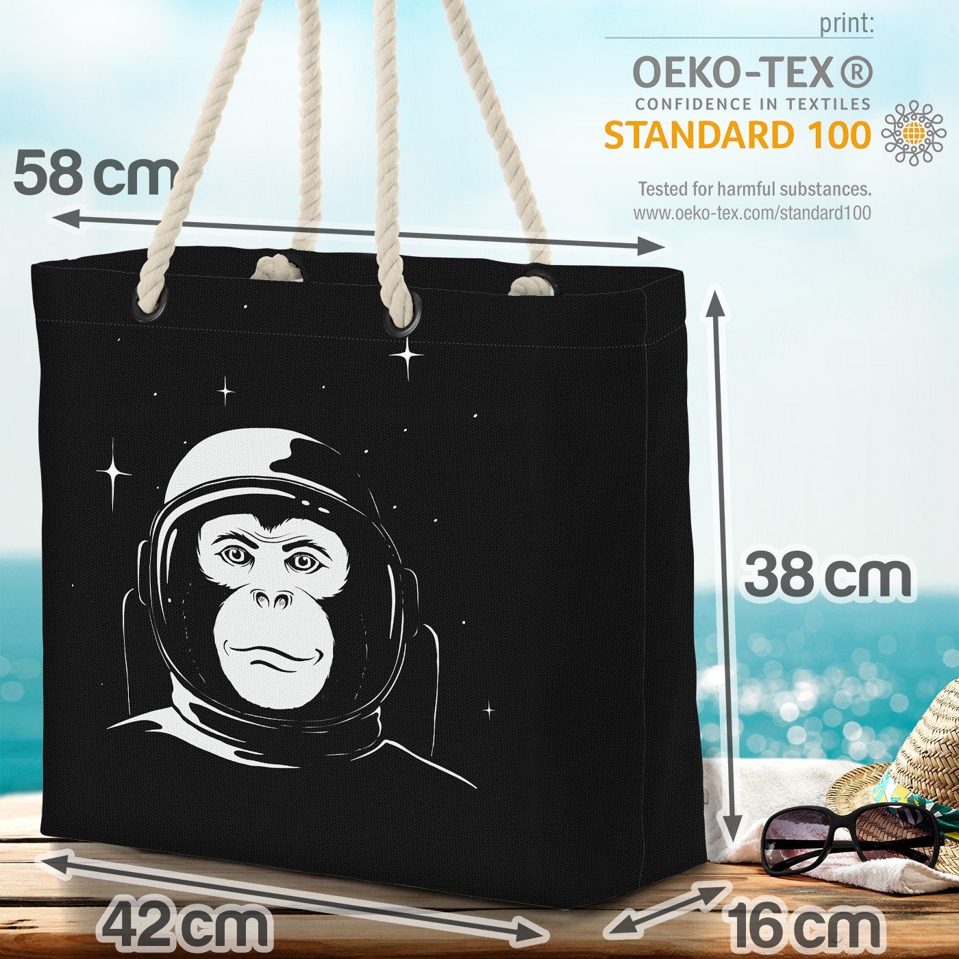 Gorilla planet Weltall Space (1-tlg), Affe Strandtasche men VOID Astronaut Weltall Universum der