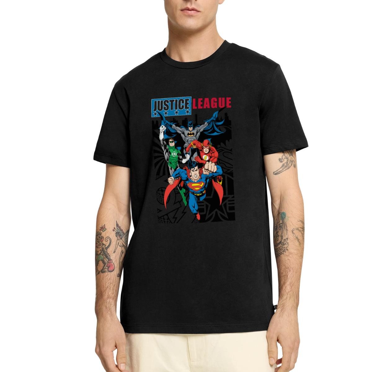 Spreadshirt T-Shirt DC Comics Justice League Comic Cover Männer Premium T-Shirt (1-tlg)