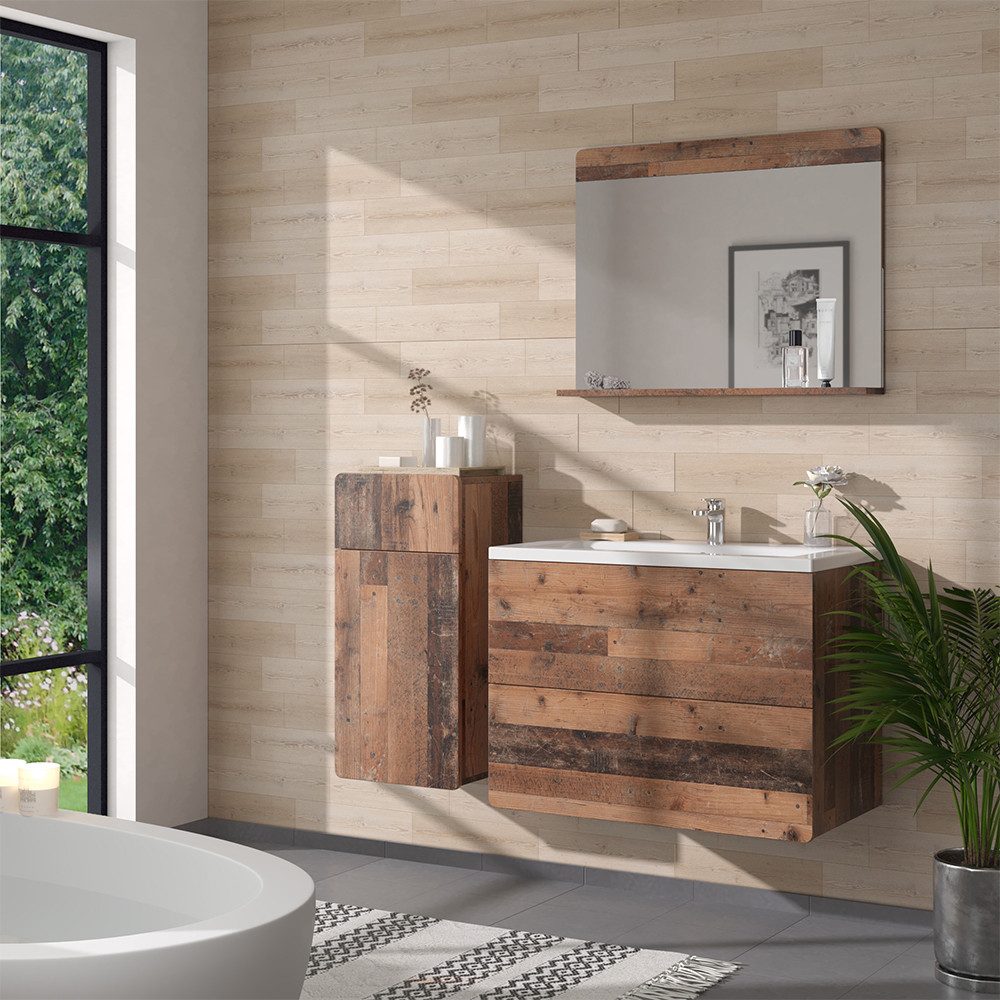 Vicco Midischrank Izan, Oldstyle, 36.6 x 76.6 cm mit Schublade und Tür (1-St)