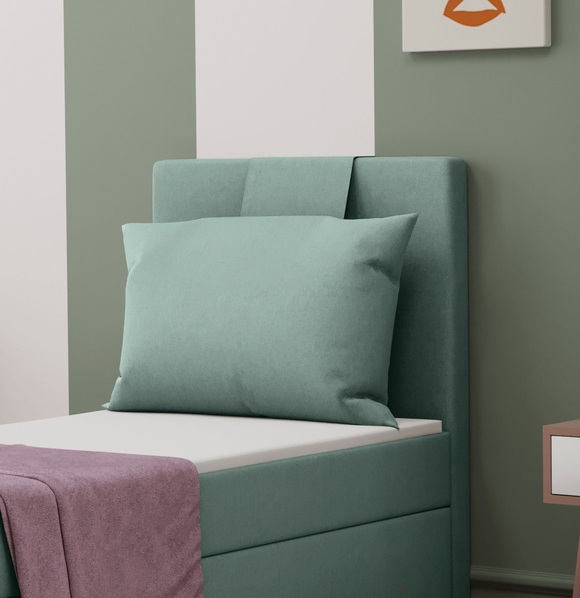 Friderik-EU Boxspringbett AMANDA Einzelbett Kontinentalbett mit Bettkasten und Kissen, mit Topper, mit Bettkasten