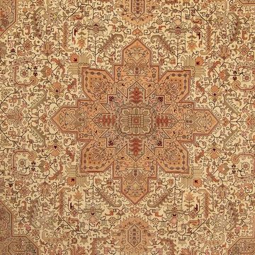 Orientteppich Perser - Täbriz - Royal - 344 x 251 cm - hellbraun, morgenland, rechteckig, Höhe: 7 mm, Wohnzimmer, Handgeknüpft, Einzelstück mit Zertifikat