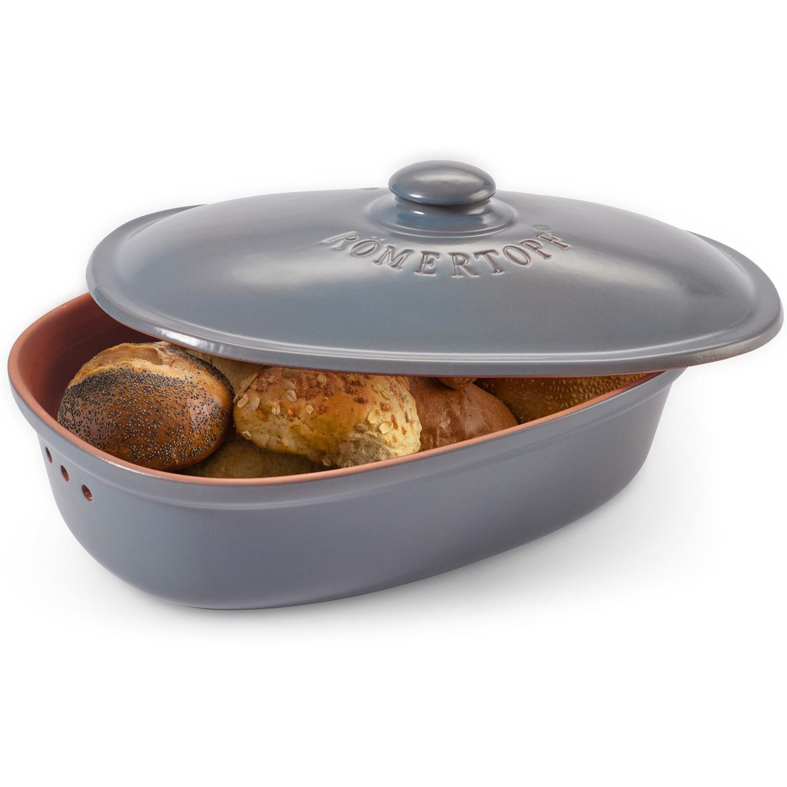 RÖMERTOPF Vorratsdose Brottopf oval MAXI 6,5 Liter - Keramik Brotkasten, Keramik, (Set), aus Naturton