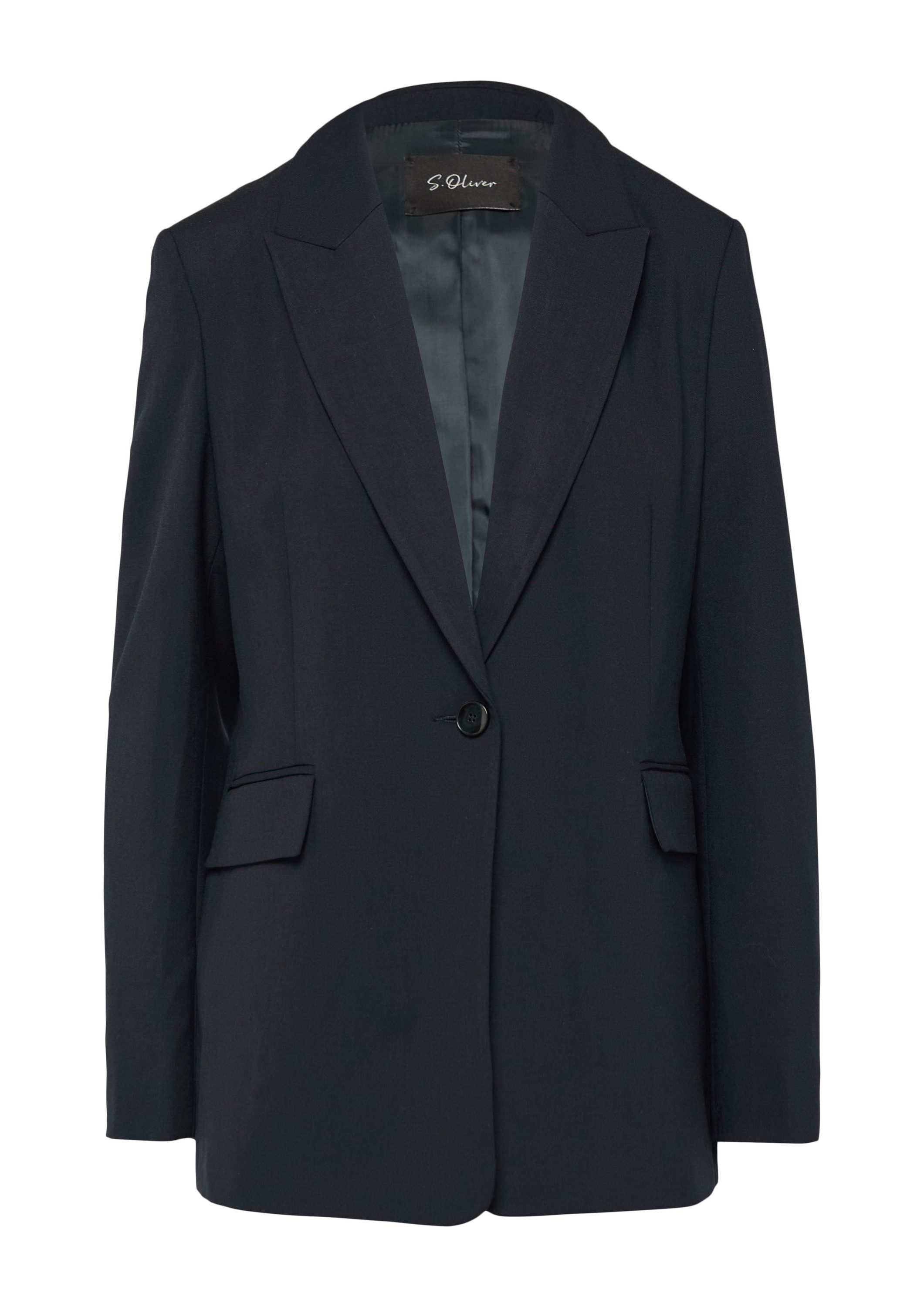 s.Oliver Jackenblazer Indoor-Blazer Langer Blazer aus Viskosemix