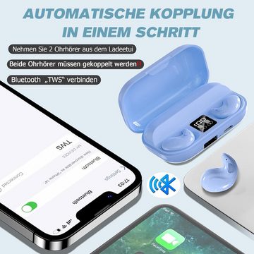 Xmenha Mini unsichtbare kleinste kabellos Bluetooth 5.3 zum Schlafen In-Ear-Kopfhörer (Stabile Verbindung und klare Anrufe dank Bluetooth 5.3 Technologie, Sleep Earbuds für kleine Ohren Schlafkopfhörer Seitenschläfer)