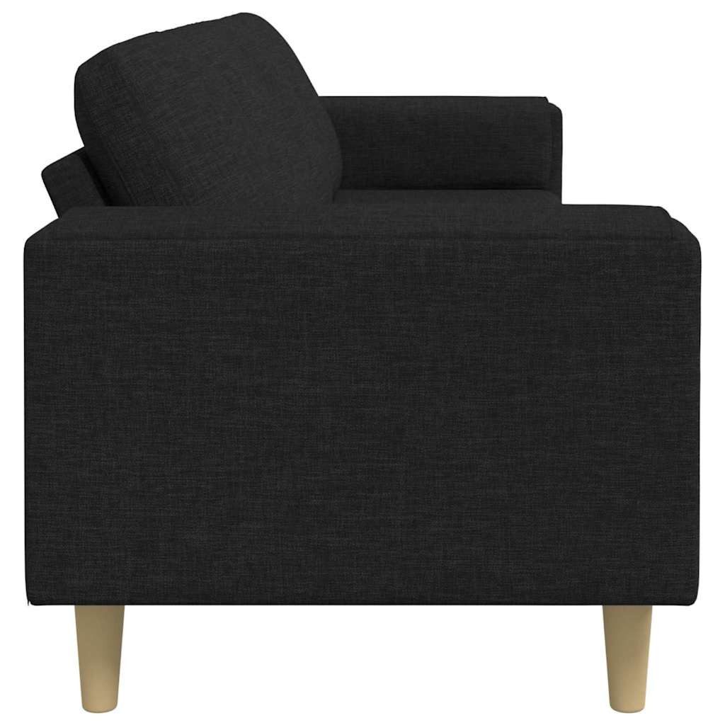 vidaXL Sofa Wohnzimmer Couch Schwarz 250 x 77 x 76 cm Polyester, 1 Teile – Bild 5 von 5