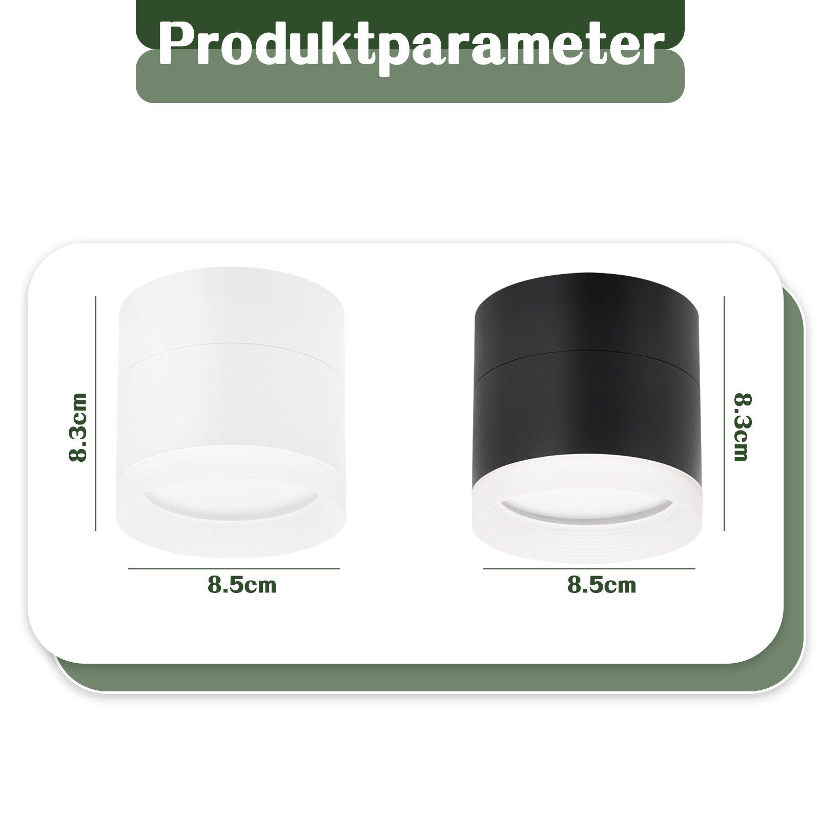 Faretto led da soffitto nero rotondo a plafone 5w bianco caldo_voghion.com