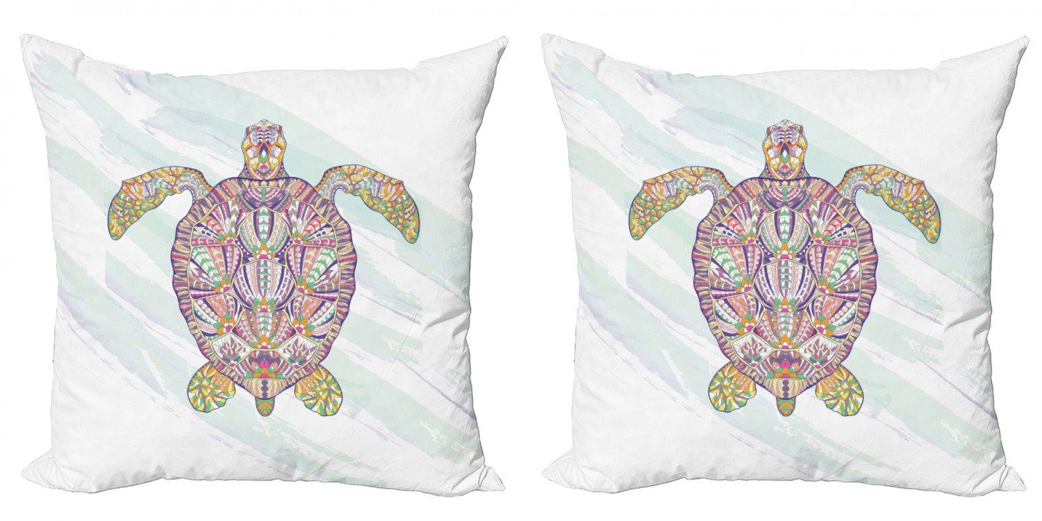 (2 Stück), Digitaldruck, Kissenbezüge Accent Shell Modern Ethnisch einer Abakuhaus Schildkröte Doppelseitiger