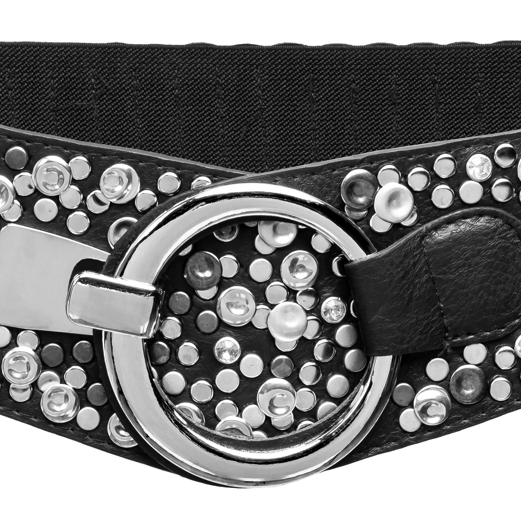 Caspar Taillengürtel GU300-N elastisch breit für Damen mit Stretch und Niet günstig online kaufen