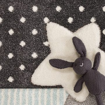 Kinderteppich Kinder Teppich Spielteppich Karos Wolken Sterne, TT Home, Läufer, Höhe: 16 mm