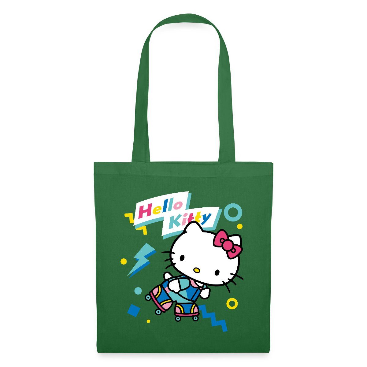 Henkeltasche Hello Kitty 90er Stil Mit Rollschuhen Stoffbeutel